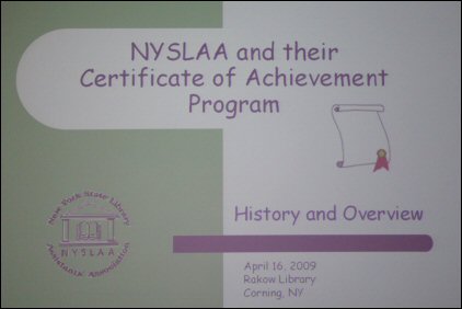 Certificate of Achievement Presentation - Corning - 16 Apr 2009